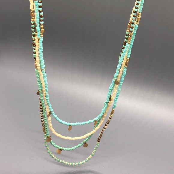 Bohemian multilayer bead necklace - Picture 3 of 5